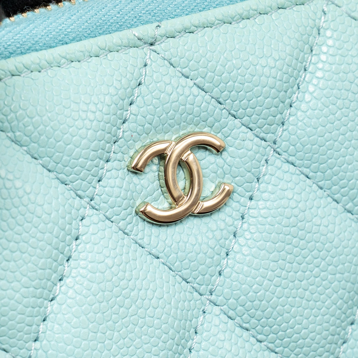 Chanel O-Coin Purse Caviar Light Blue GHW