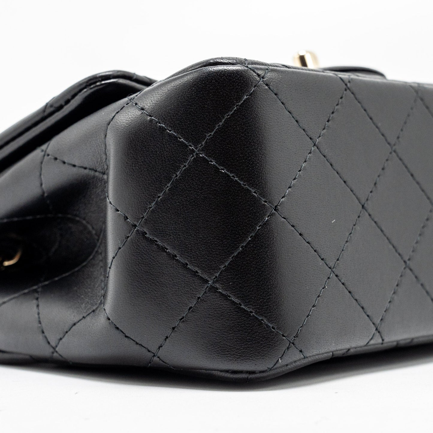 Chanel mini square flap bag lambskin black LGHW (microchip)