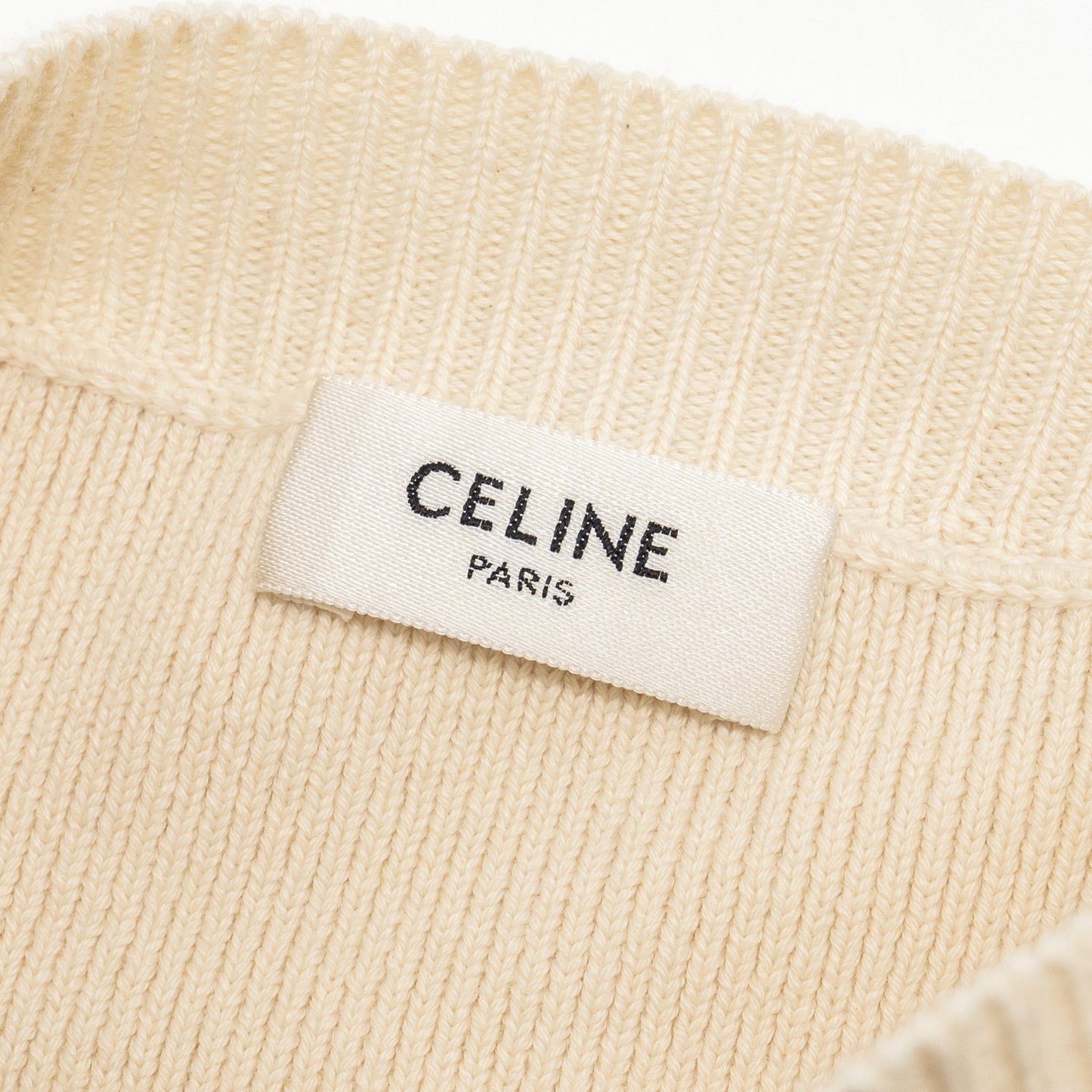 Celine Size XS Striped Logo Sweater Cotton/Polyamide Red/White