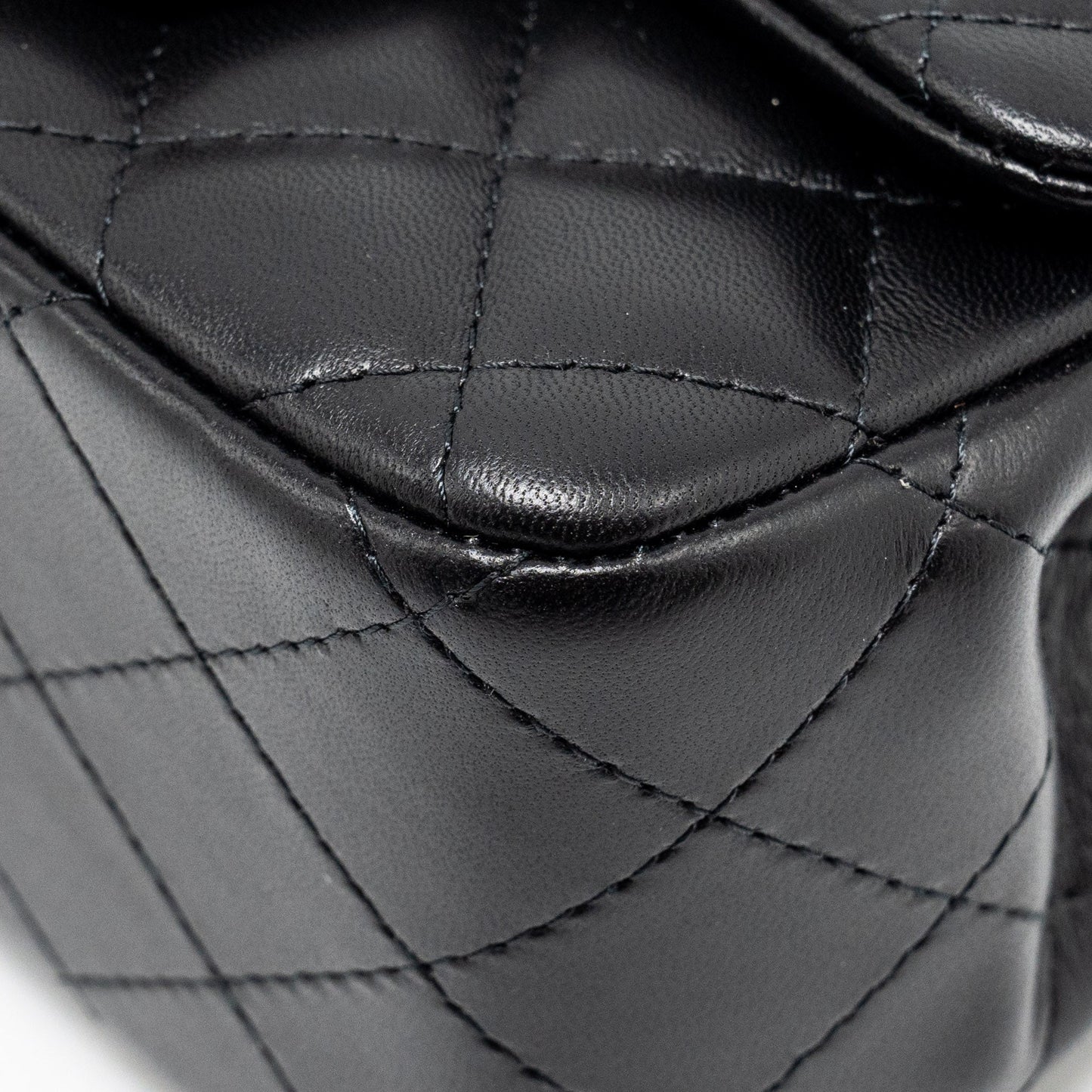 Chanel mini square flap bag lambskin black LGHW (microchip)