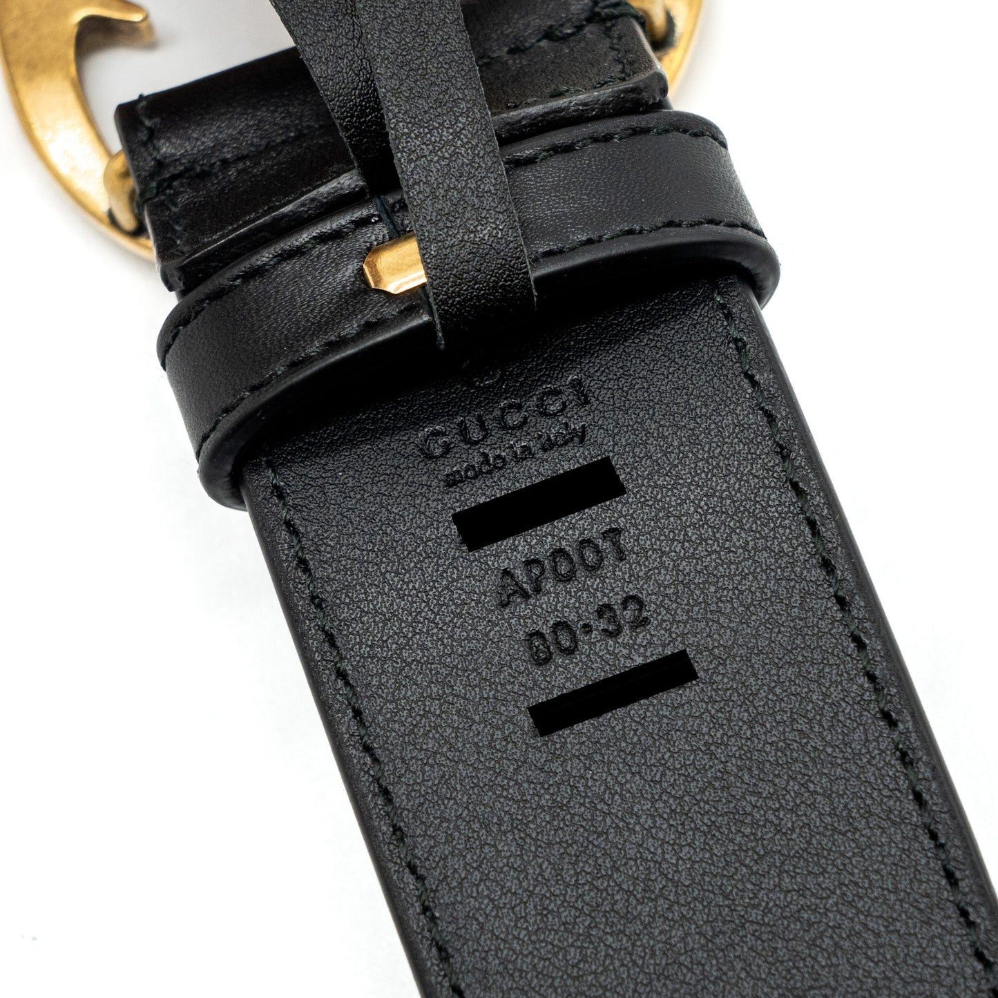 Gucci size 80 4cm width GG Marmont leather belt black GHW