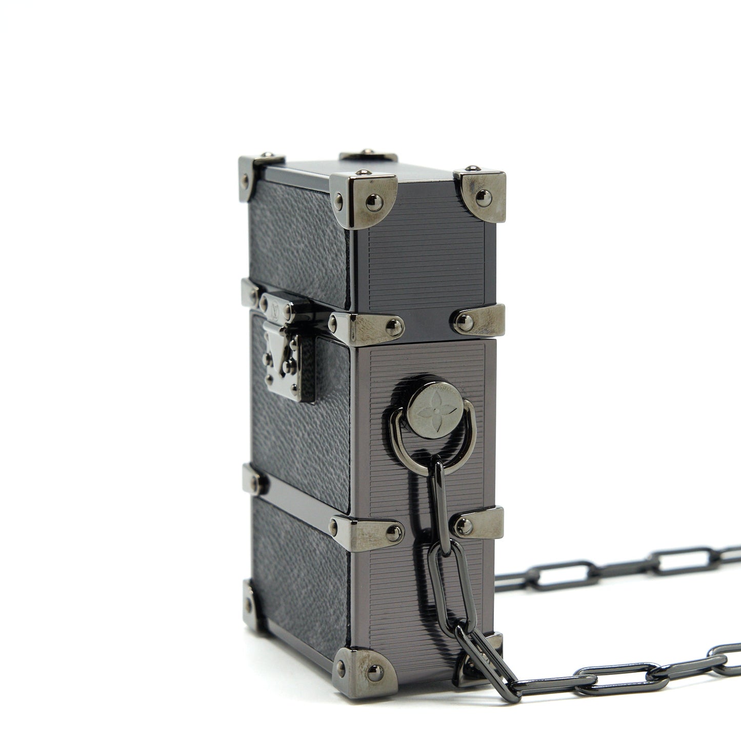 Louis Vuitton super mini trunk box with chain