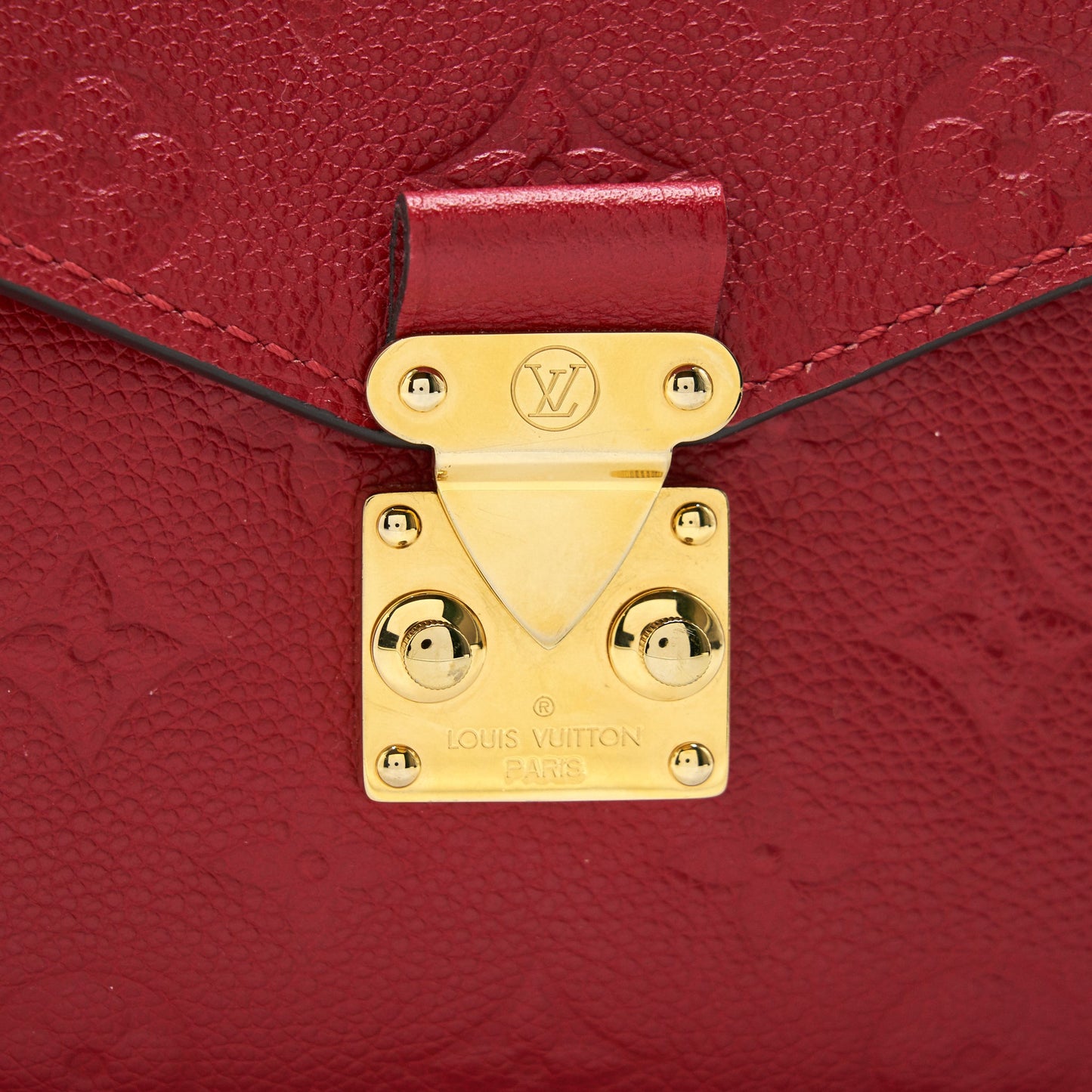 Louis Vuitton Pochette Metis Leather Bag Red