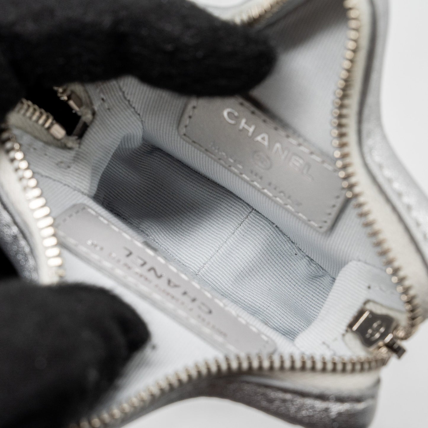 Chanel Mini Star Coin Purse Calfskin Silver LGHW(Microchip)