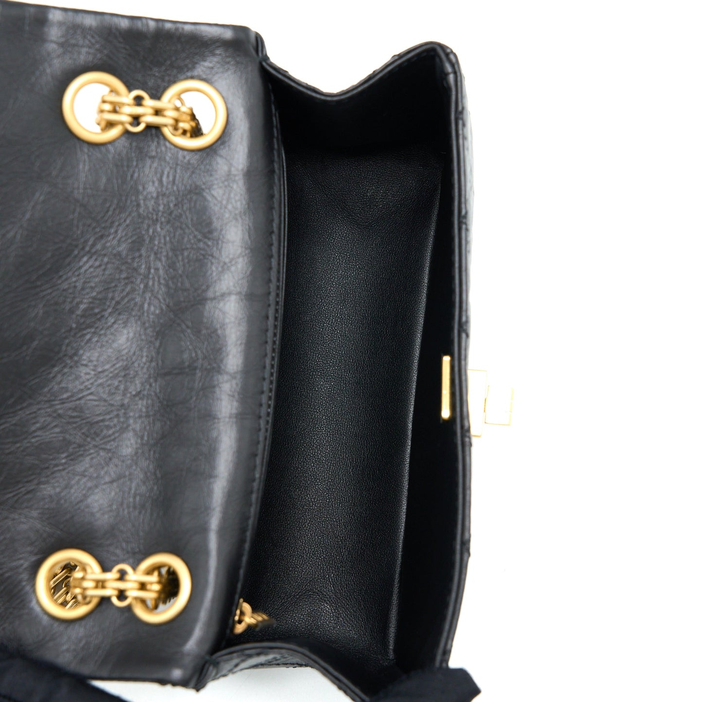 Chanel Mini Reissue 2.55 Flap Bag Aged Calfskin Black Brushed GHW (Microchip)