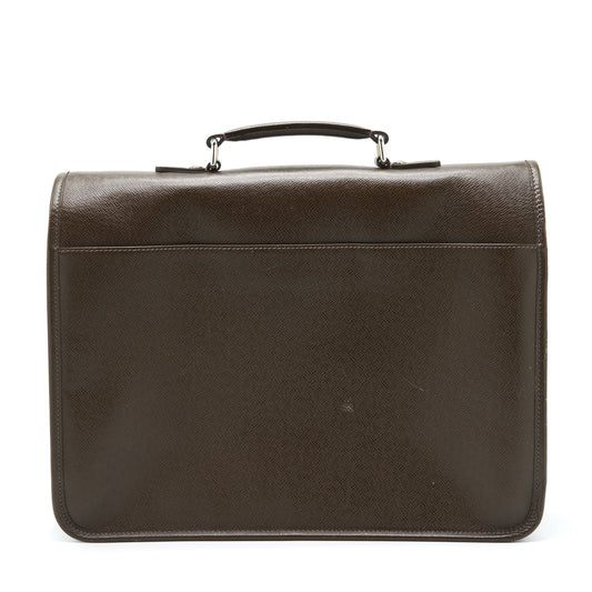 Louis Vuitton Men’s Large Briefcase With Shoulder Strap Dark Brown SHW