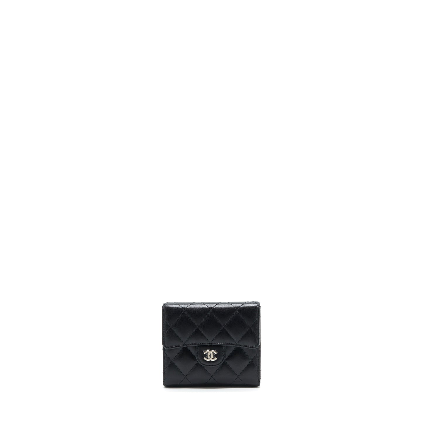 Chanel Small Classic Compact Wallet Lambskin Black SHW