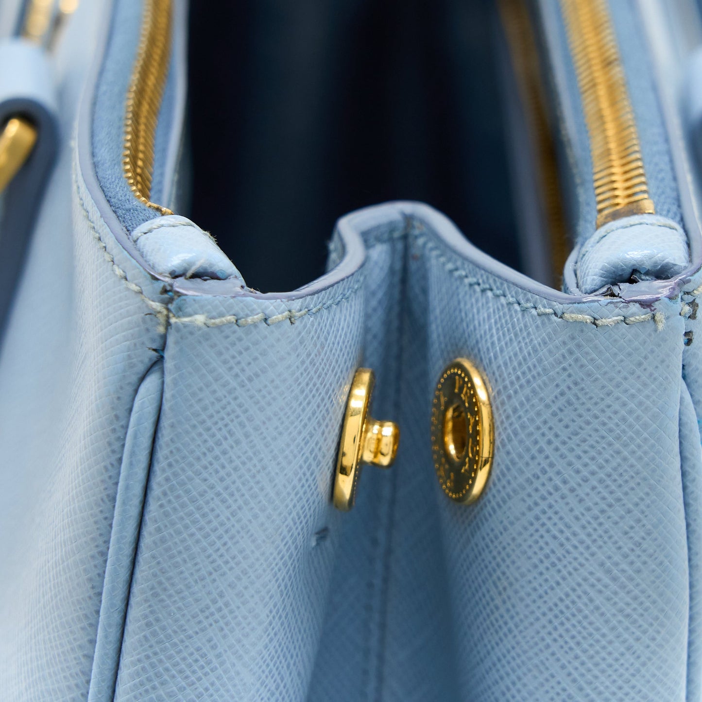 Prada Saffiano Tote Bag Light Blue GHW
