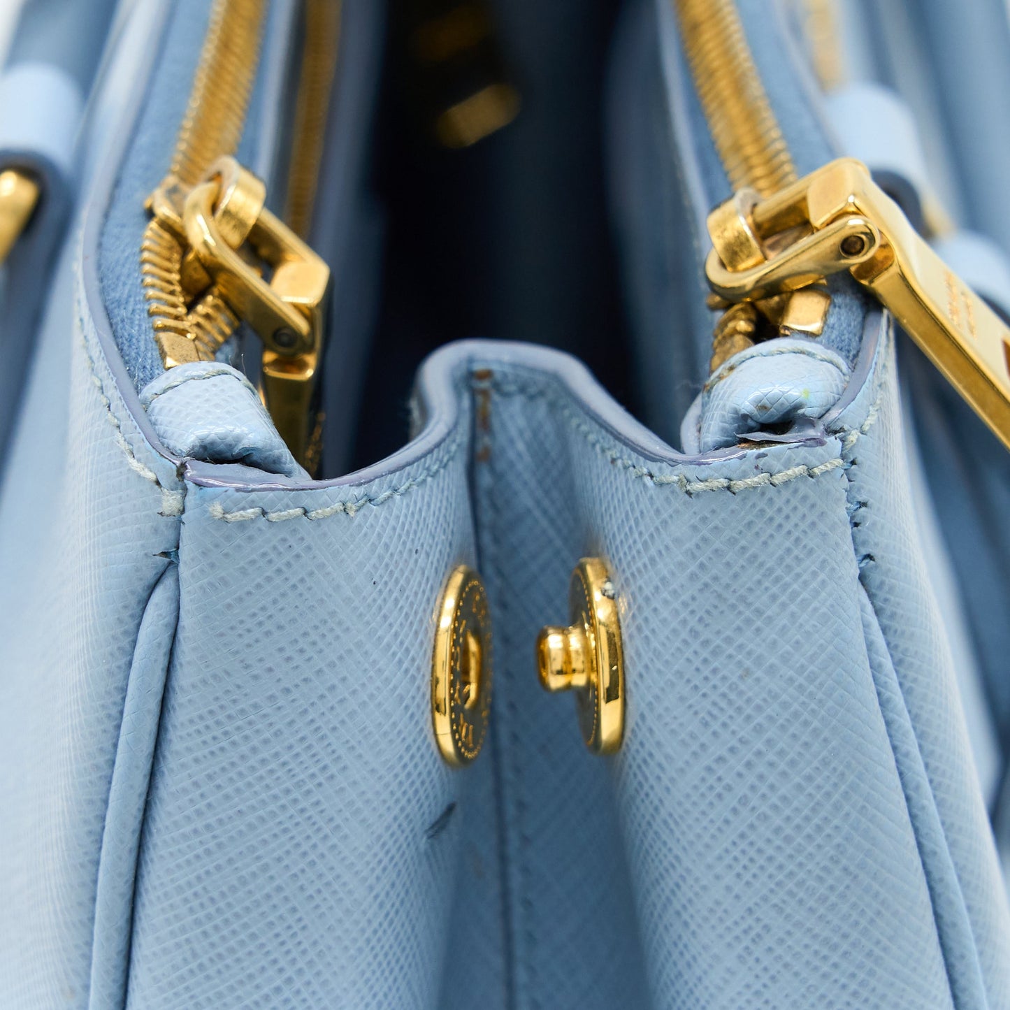 Prada Saffiano Tote Bag Light Blue GHW