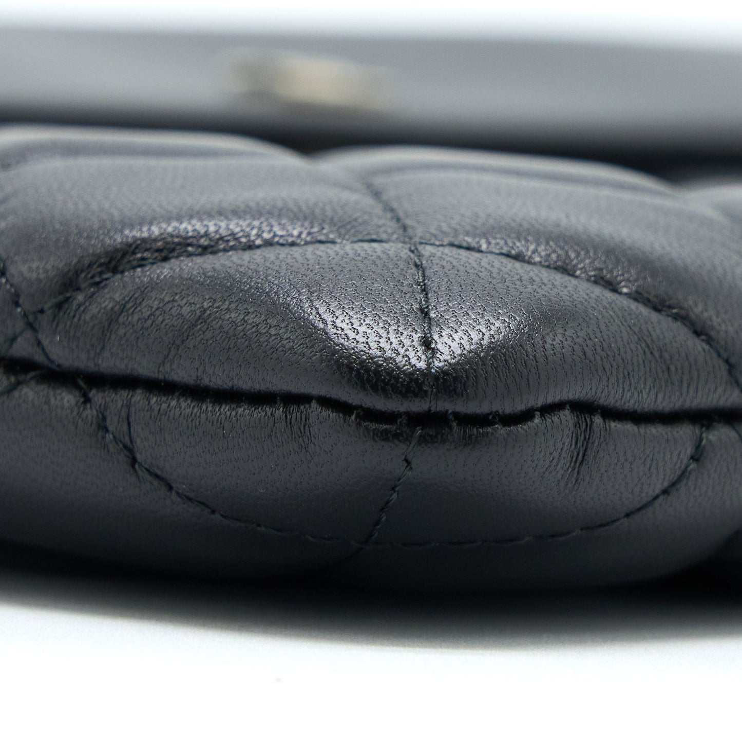 Chanel Quilted Zip and Flap Pouch/Clutch Large Model Lambskin Black LGHW