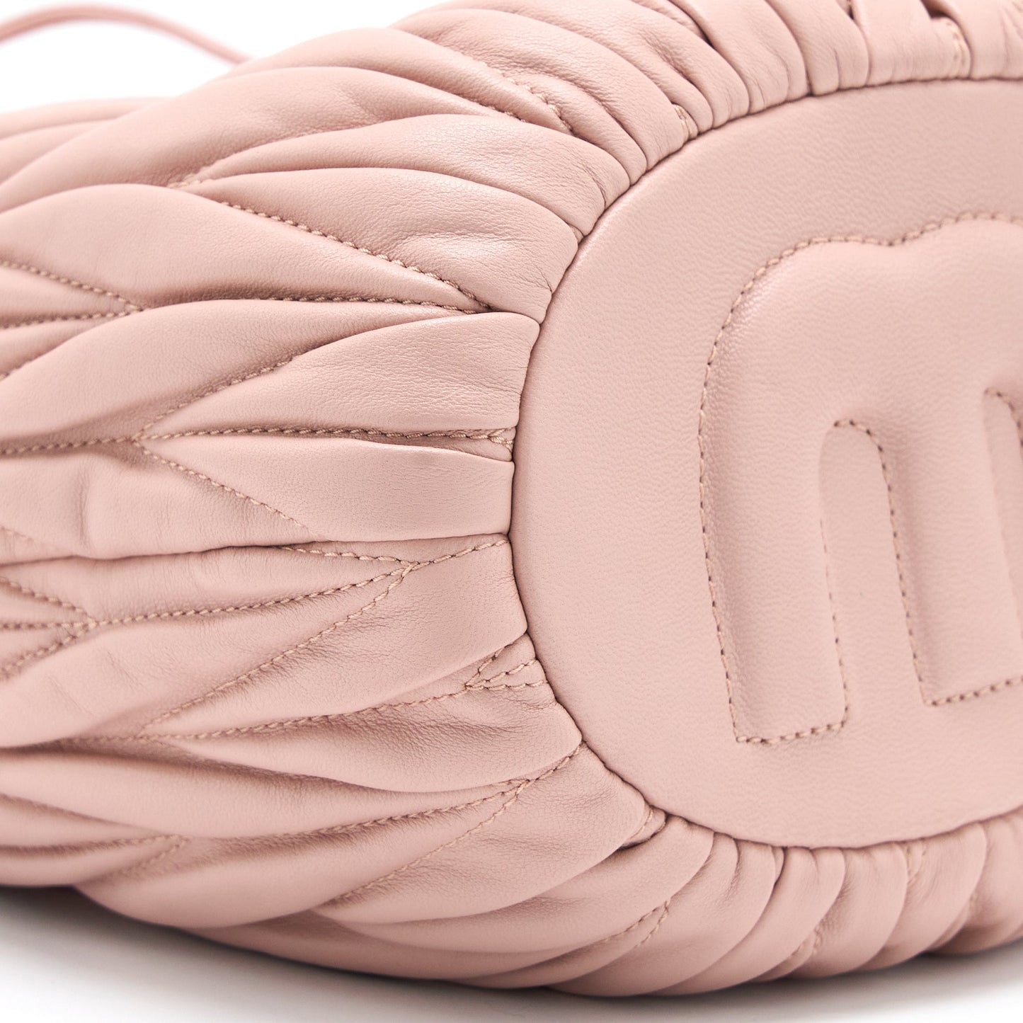 Miumiu Secchiello Matelasse Crossbody Bag Nappa Lambskin Pink GHW