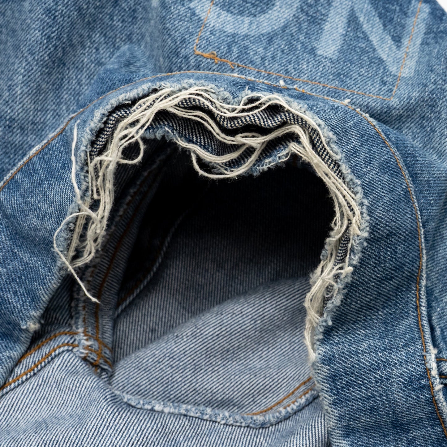 Balenciaga Size 38 Oversized Back Logo Denim Jacket Cotton Blue