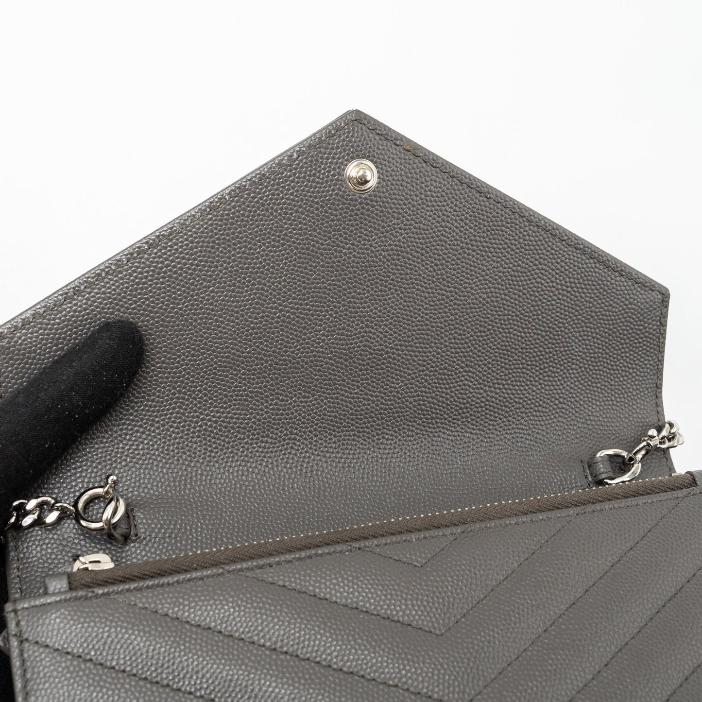 Saint Laurent/YSL Envelop Chain Bag Calfskin Grey SHW
