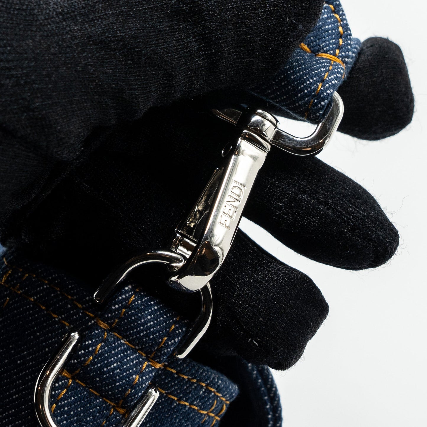 Fendi Baguette Denim Blue SHW