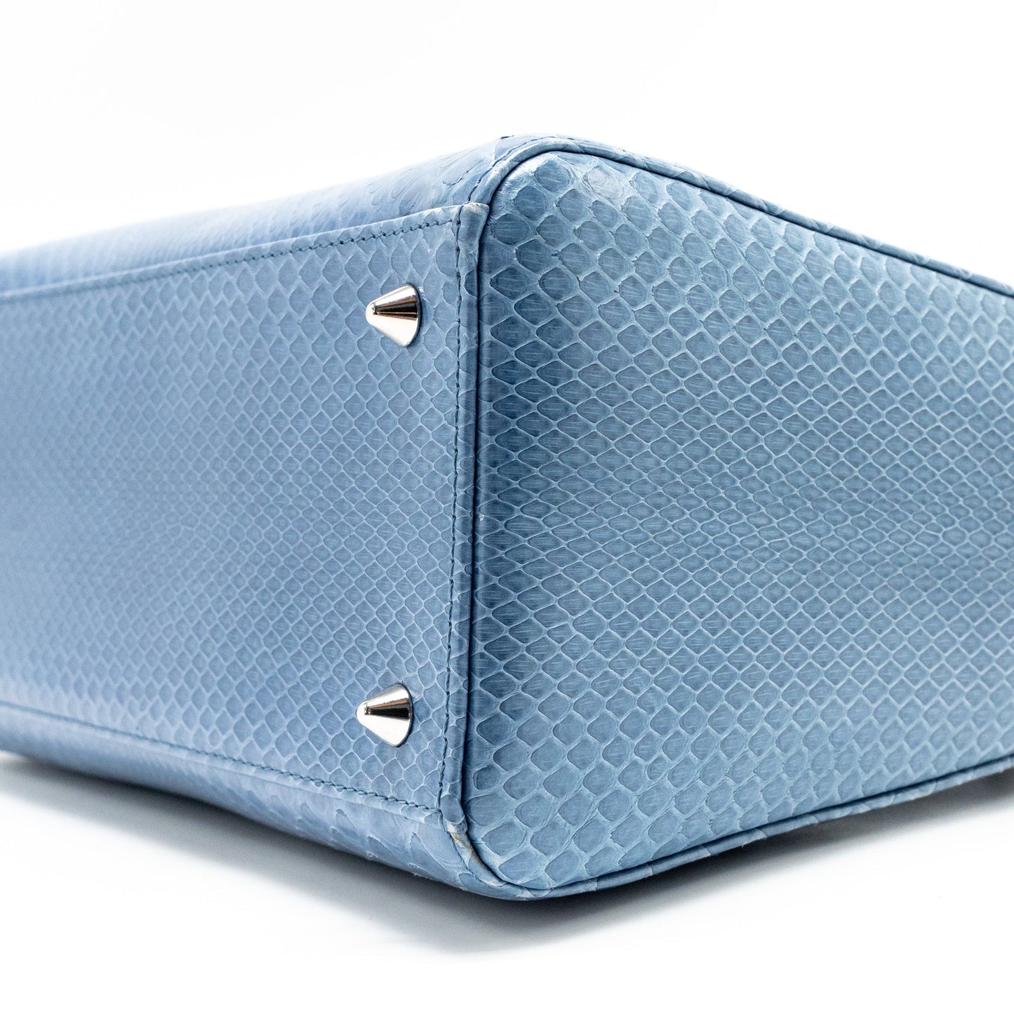 Dior Medium Lady Dior Python Blue SHW