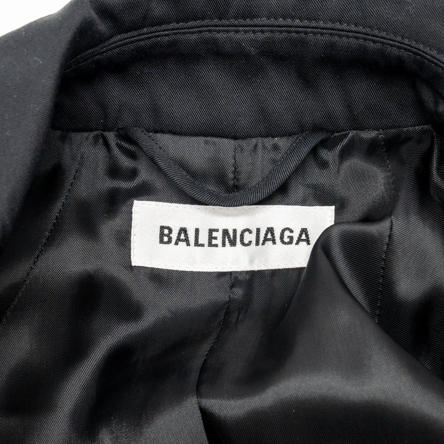 Balenciaga Size 38 Hourglass Trech Coat Cotton/ Cupro Black
