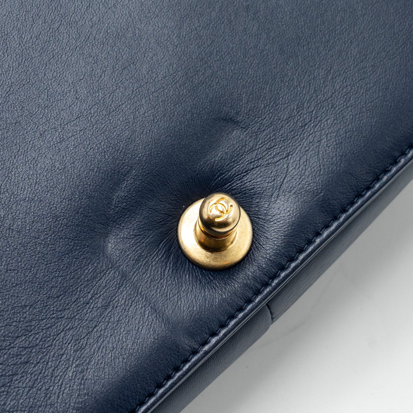 Chanel Medium Boy Bag Lambskin Dark Blue GHW