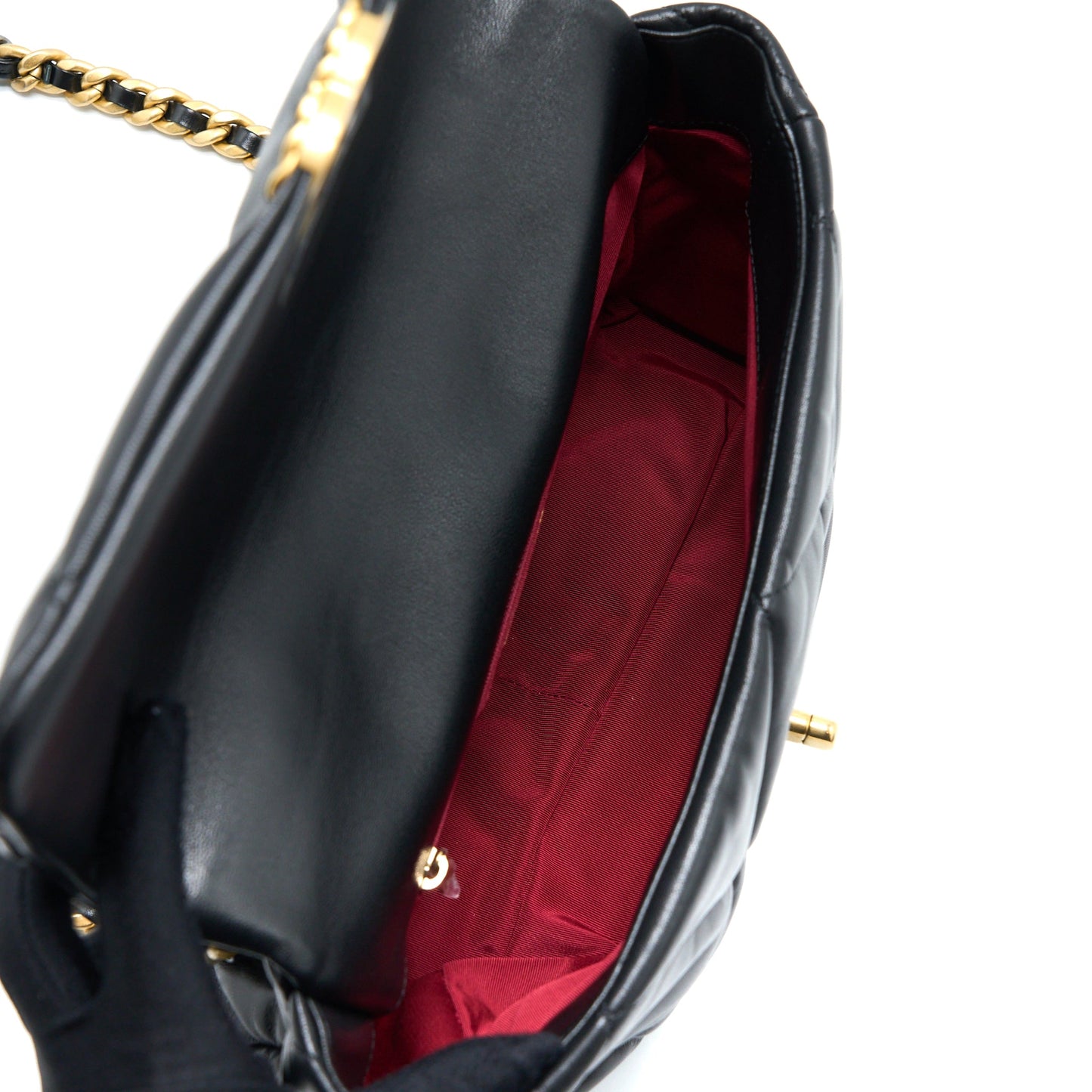 Chanel Medium 19 Bag Goatskin Black Multicolour Hardware