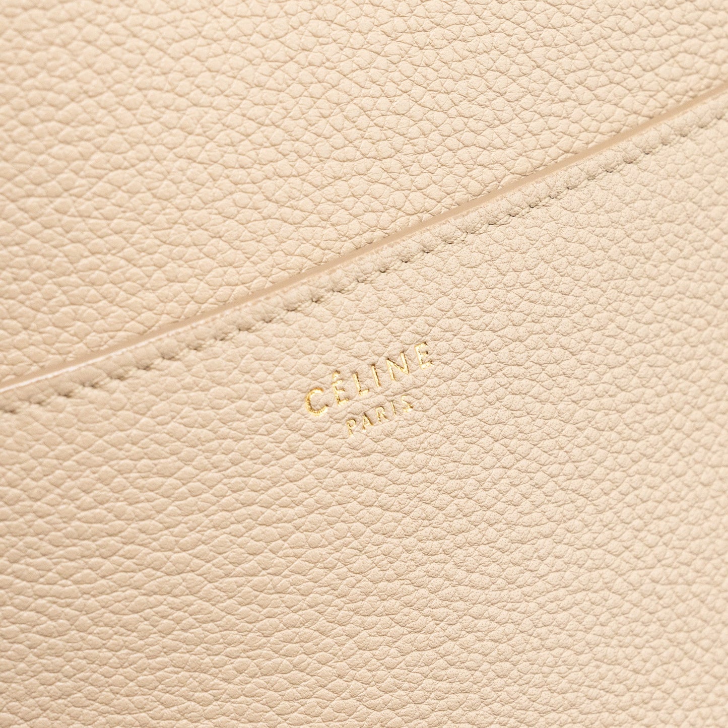 Celine Sangle Bucket Bag Calfskin Light Grey GHW