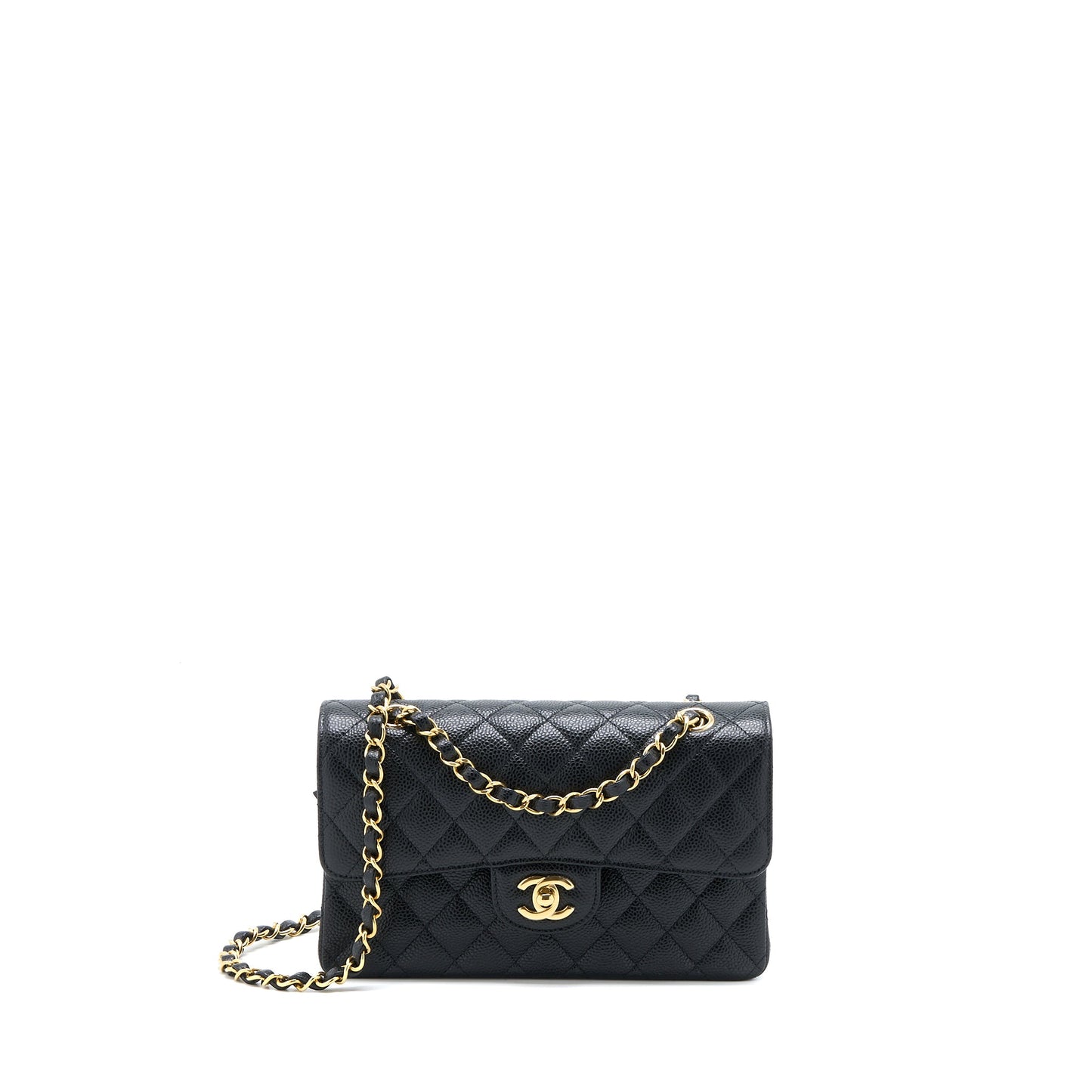 Chanel Small Classic Double Flap Bag Caviar Black GHW (Microchip)