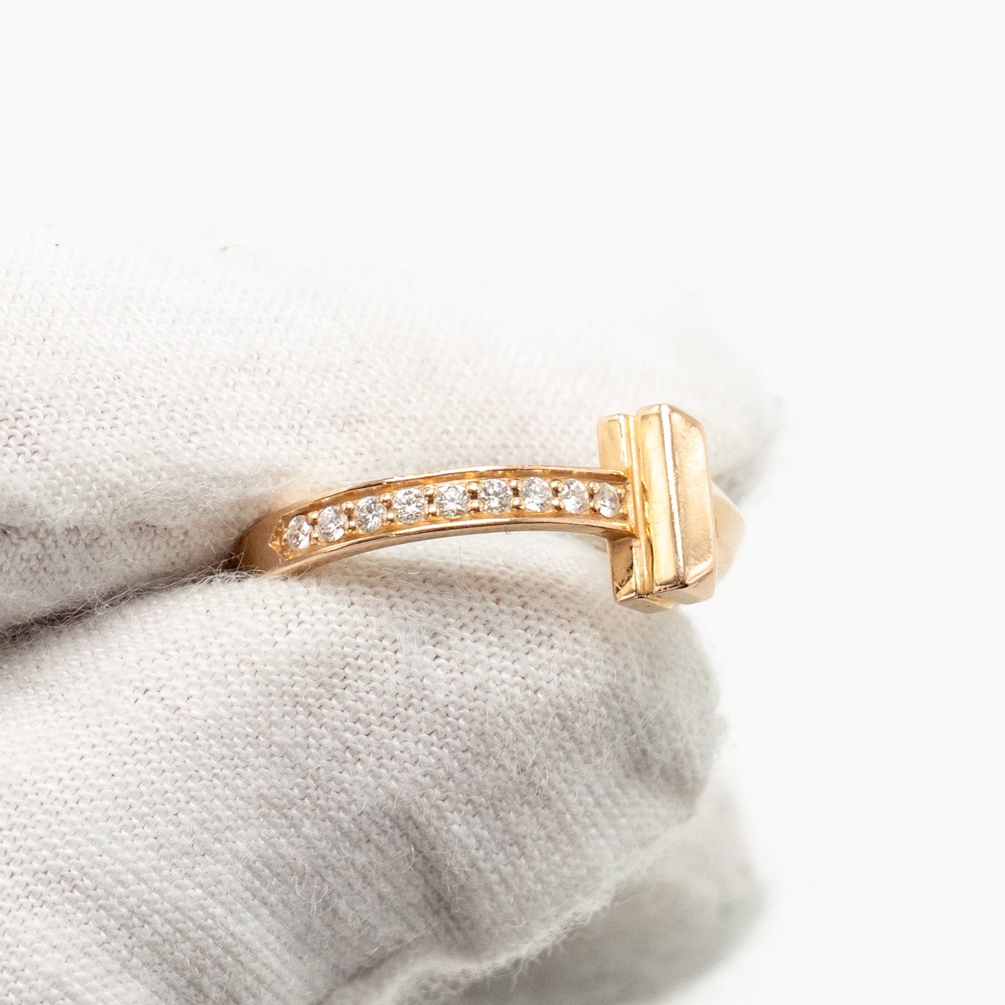 Tiffany Size 4.5 Tiffany T T1 Ring 18K rose gold with diamonds
