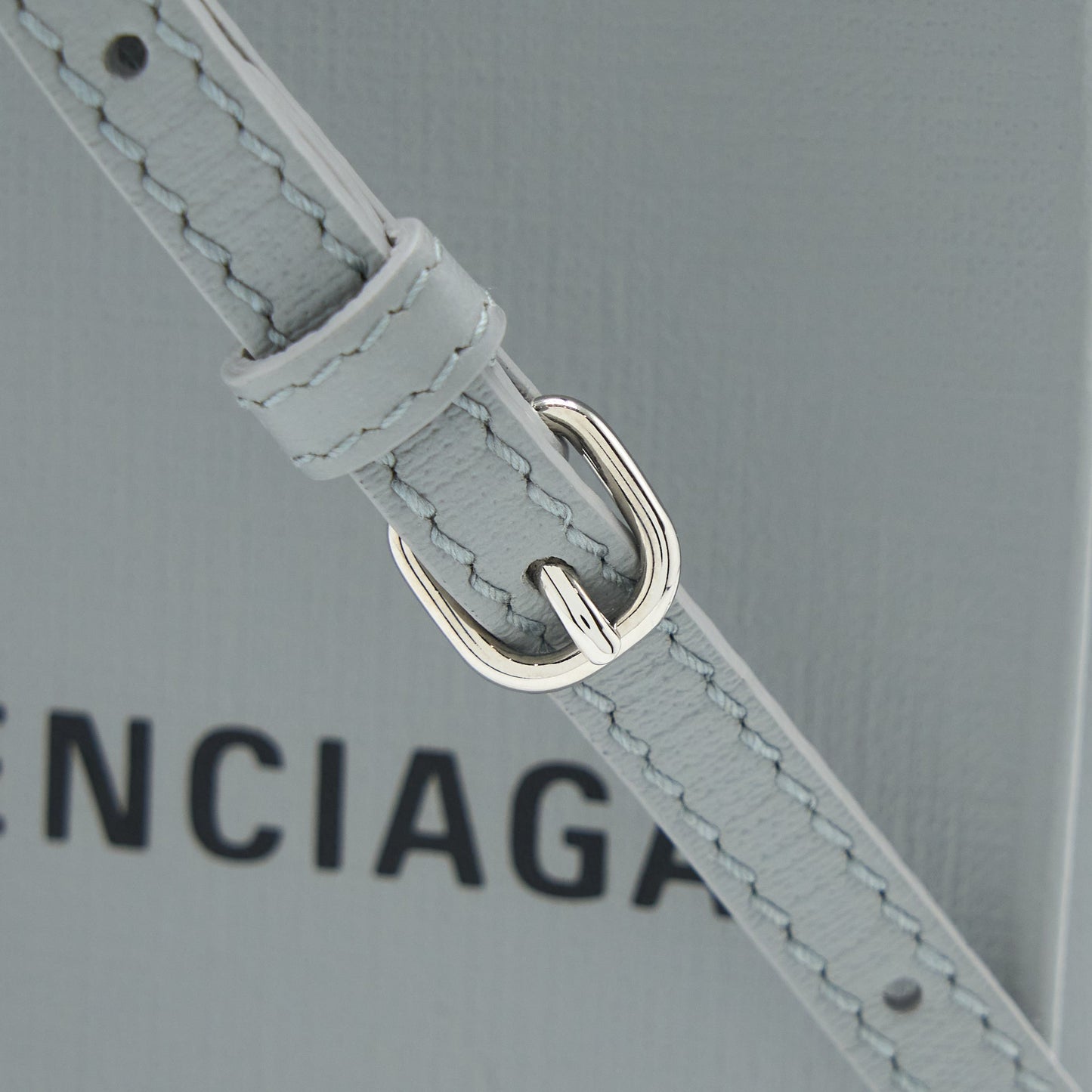 Balenciaga Mini Shopping Phone Pouch Grey SHW