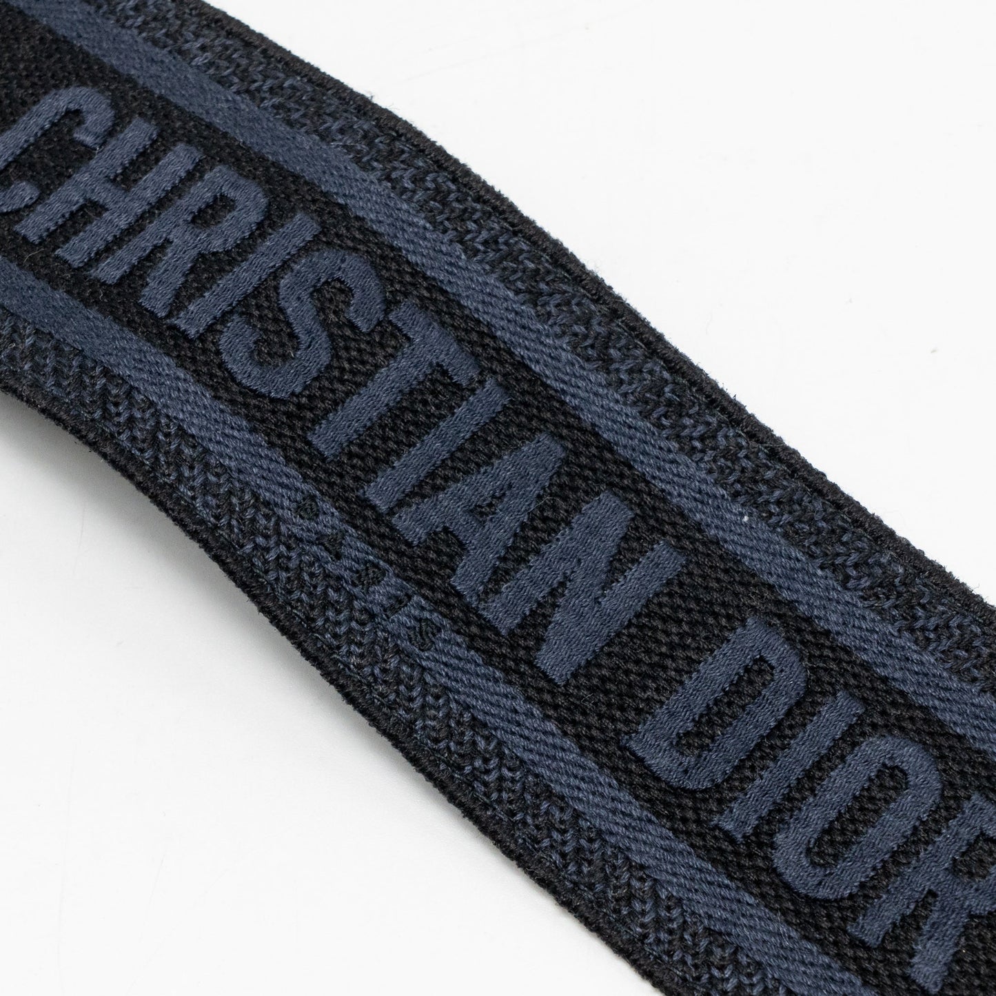 Dior Shoulder strap fabric / leather dark blue / black GHW