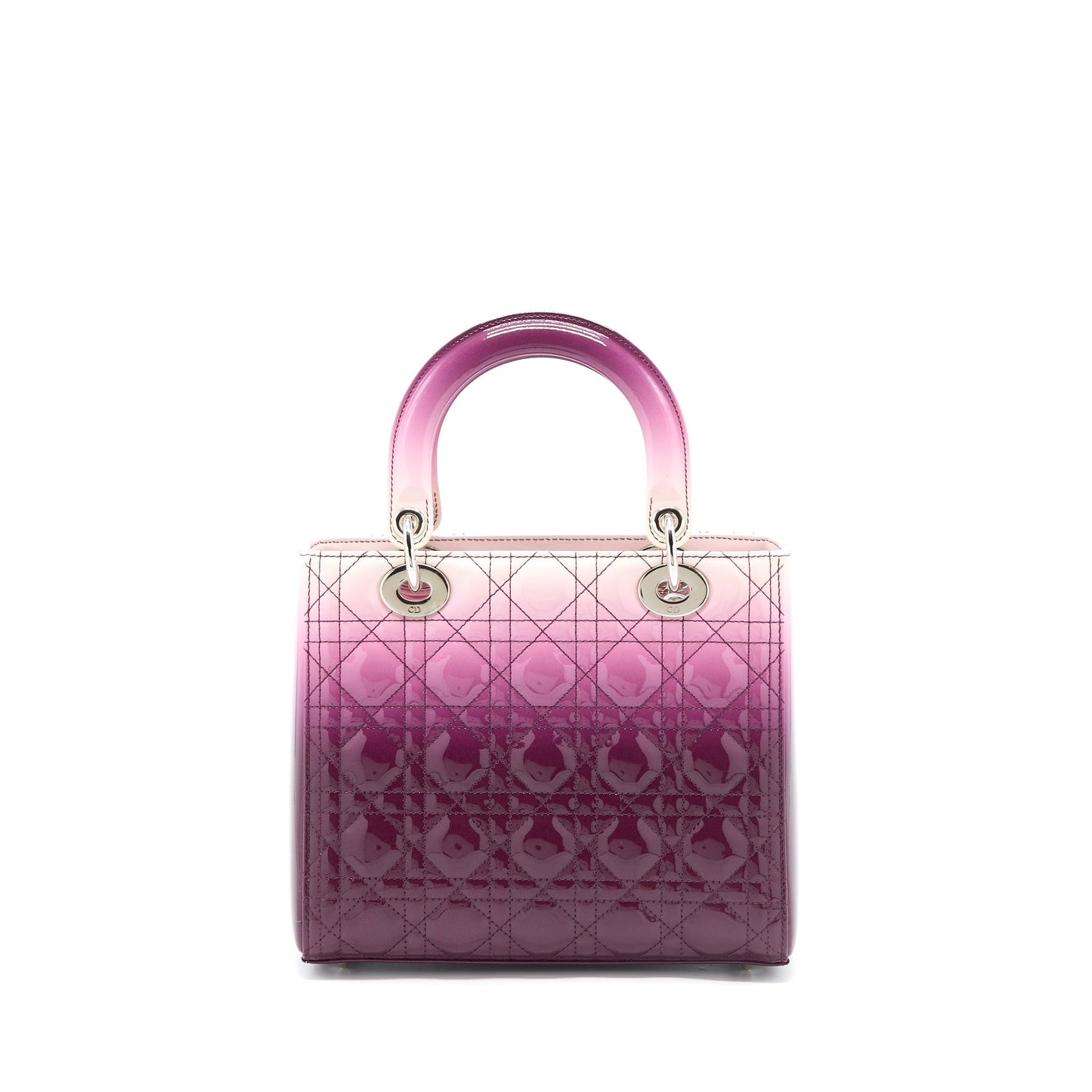 Dior Medium Lady Dior Patent White/Purple SHW