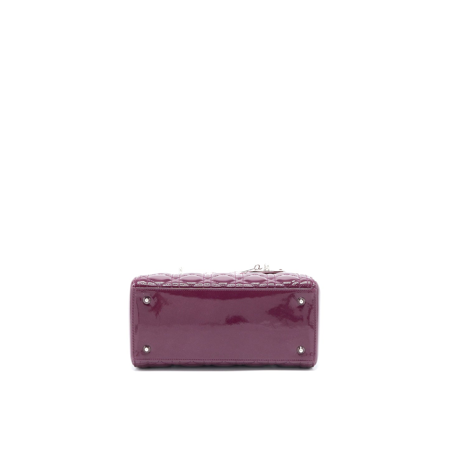 Dior Medium Lady Dior Patent White/Purple SHW