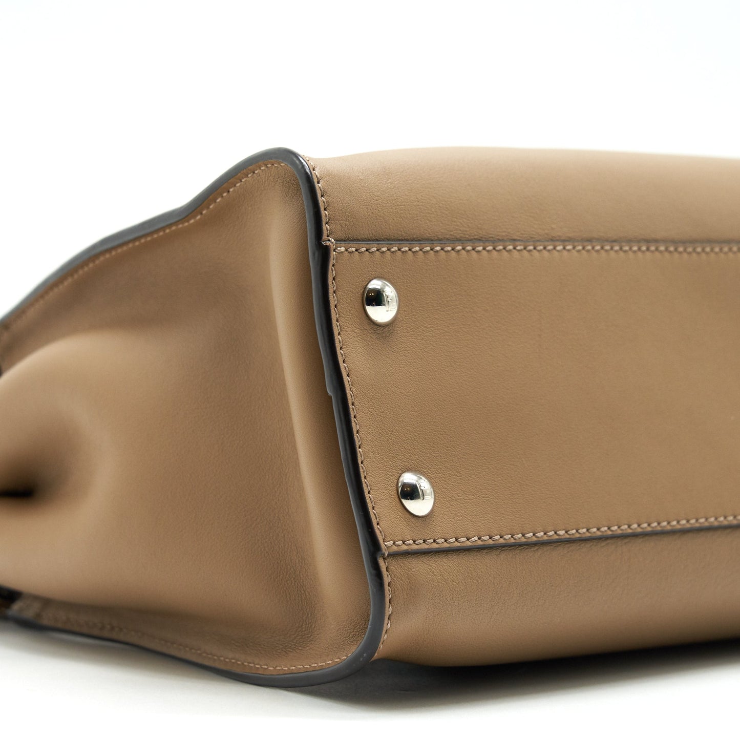 FENDI MEDIUM PEEKABOO BAG DARK BEIGE WITH SHW