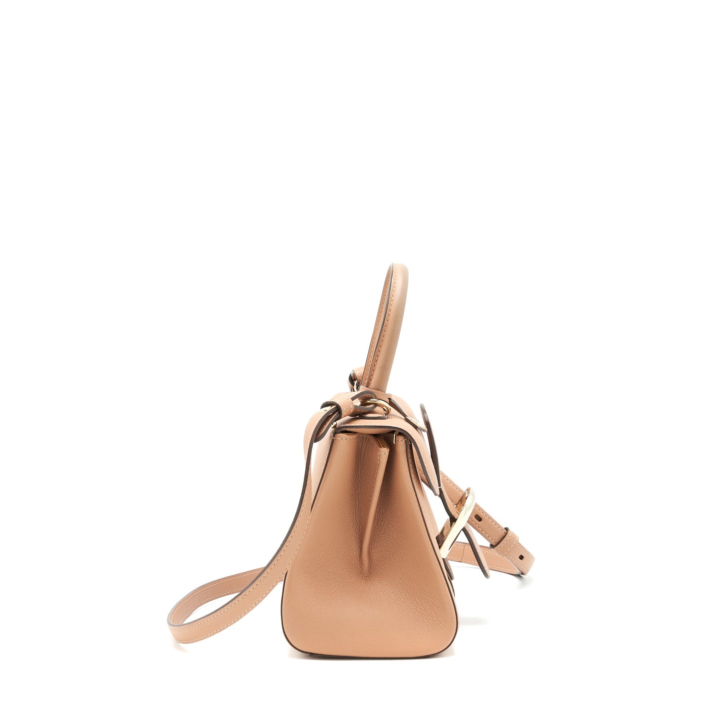Delvaux Mini Brilliant Bag Grained Calfskin Beige GHW