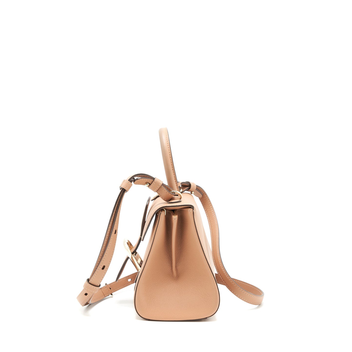 Delvaux Mini Brilliant Bag Grained Calfskin Beige GHW
