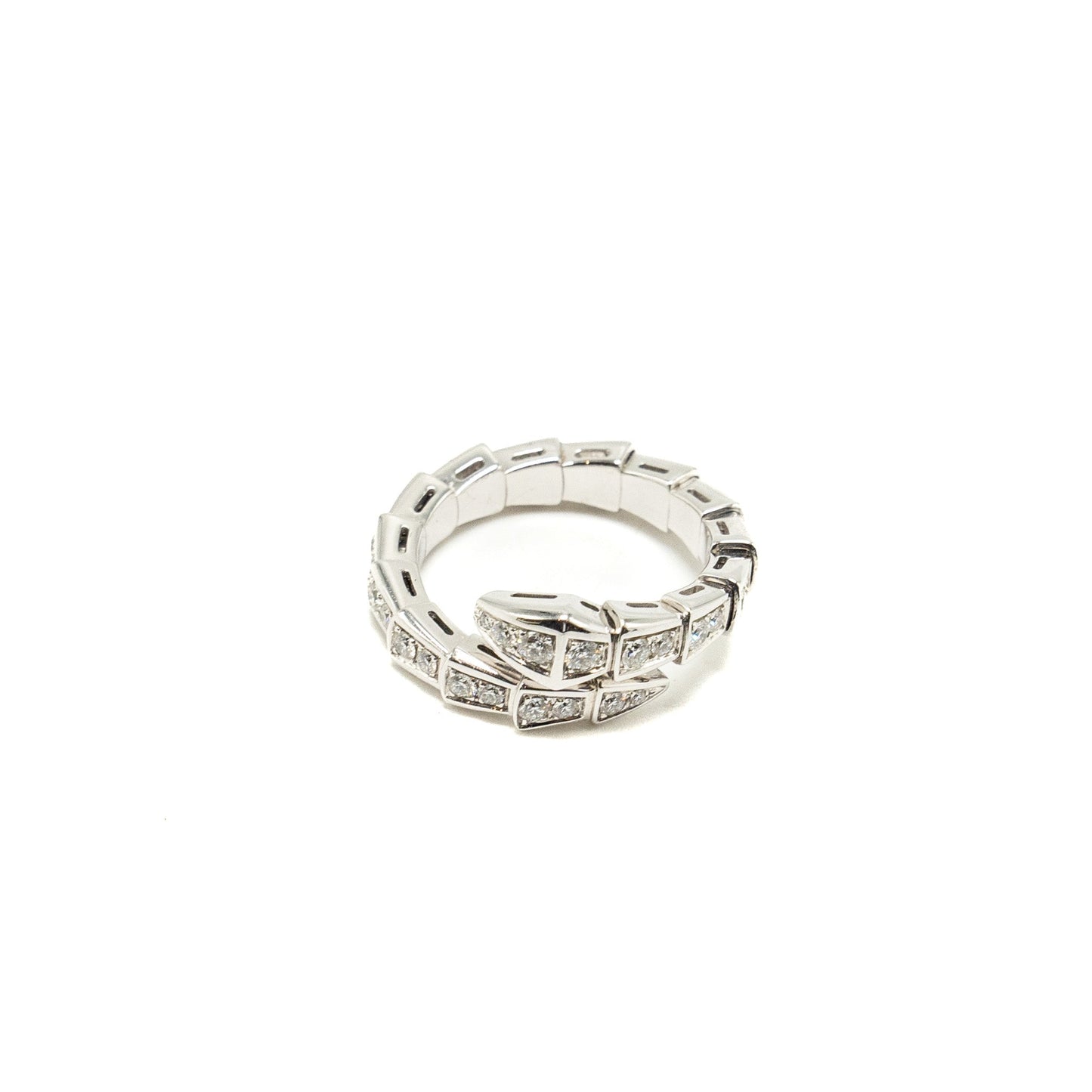 Bvlgari size S Serpenti Viper Ring 18kt white gold, diamonds