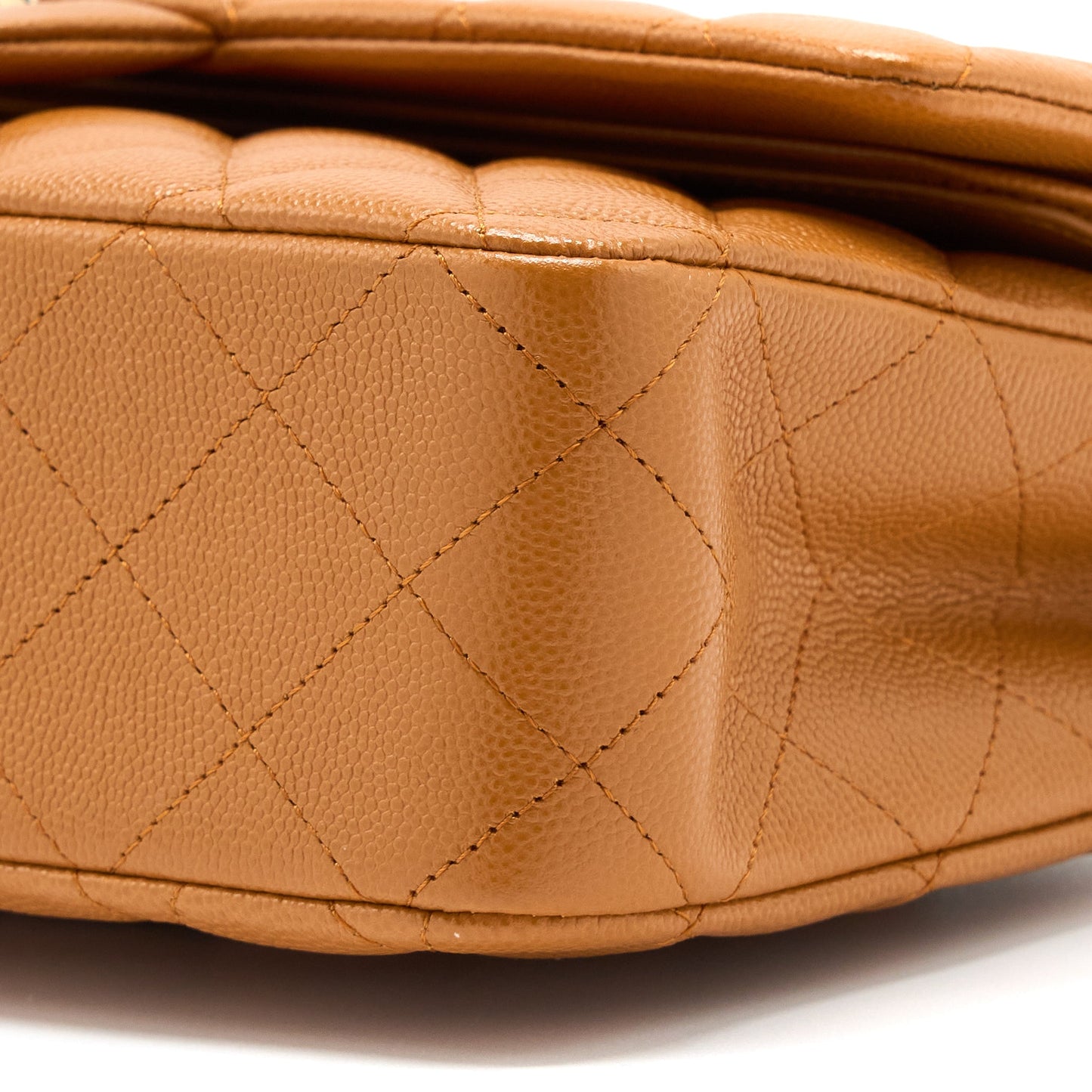 Chanel Medium Classic Double Flap Bag Caviar Caramel LGHW (Microchip)
