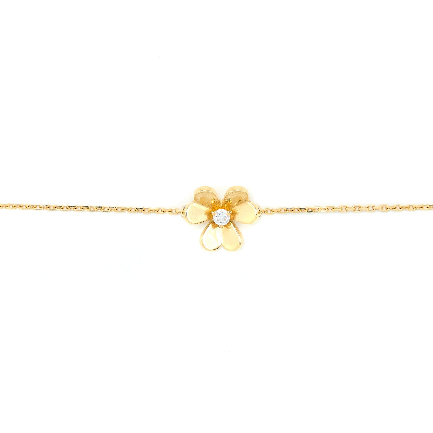 Van Cleef & Arpels Frivole Bracelet Mini Model 18K Yellow Gold with One Diamond