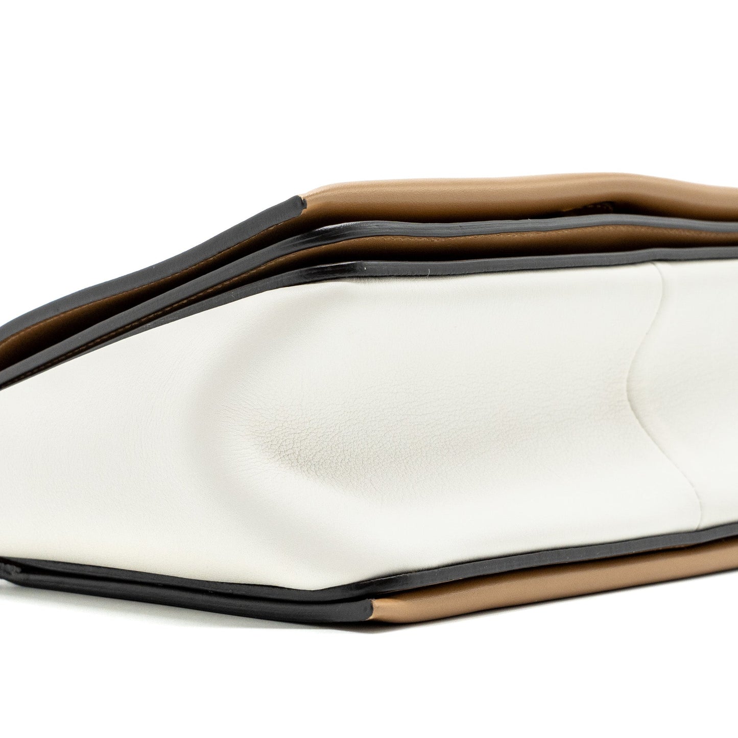 Celine Frame Bag Calfskin White/Brown GHW
