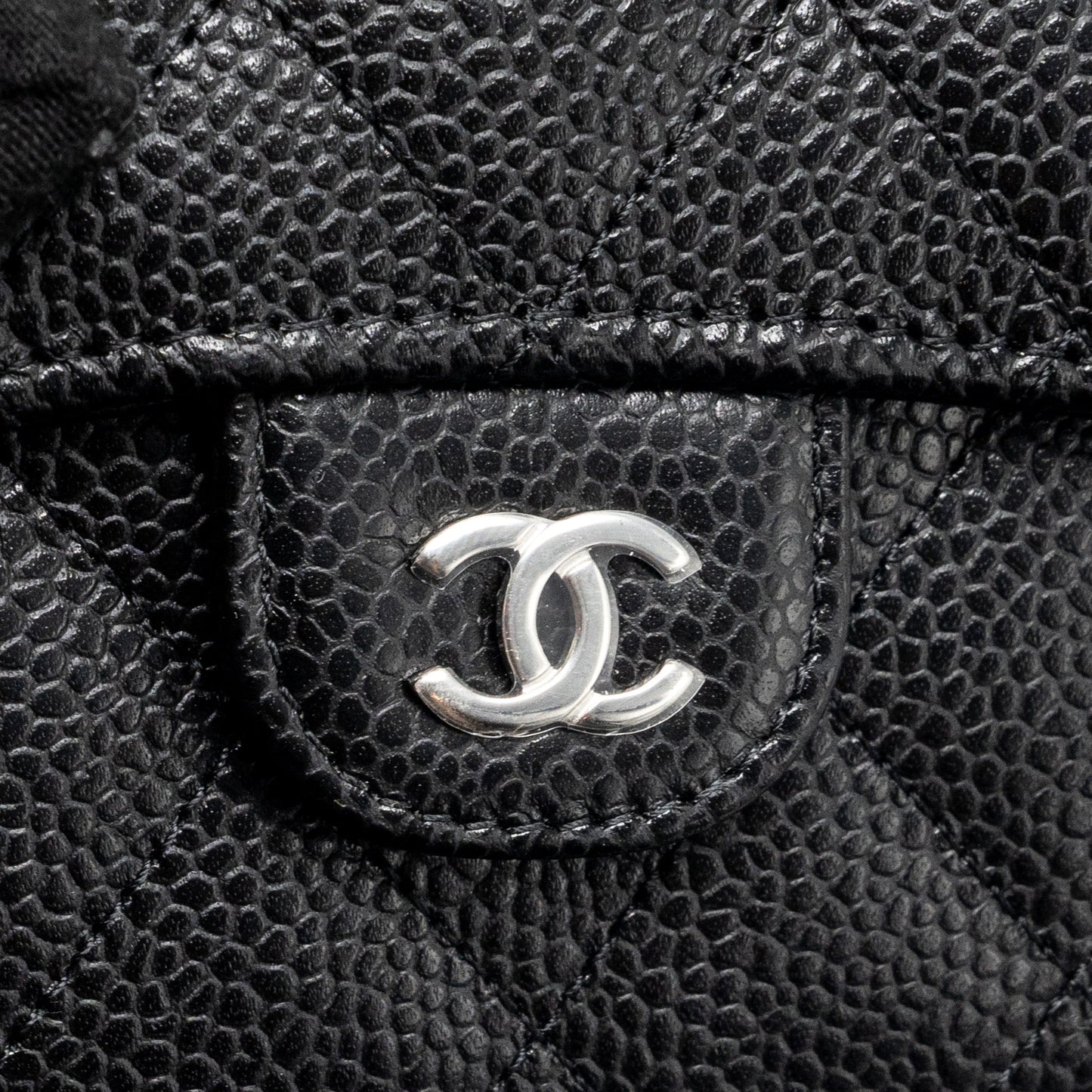 Chanel Small Classic Flap Wallet Caviar Black SHW (Microchip)