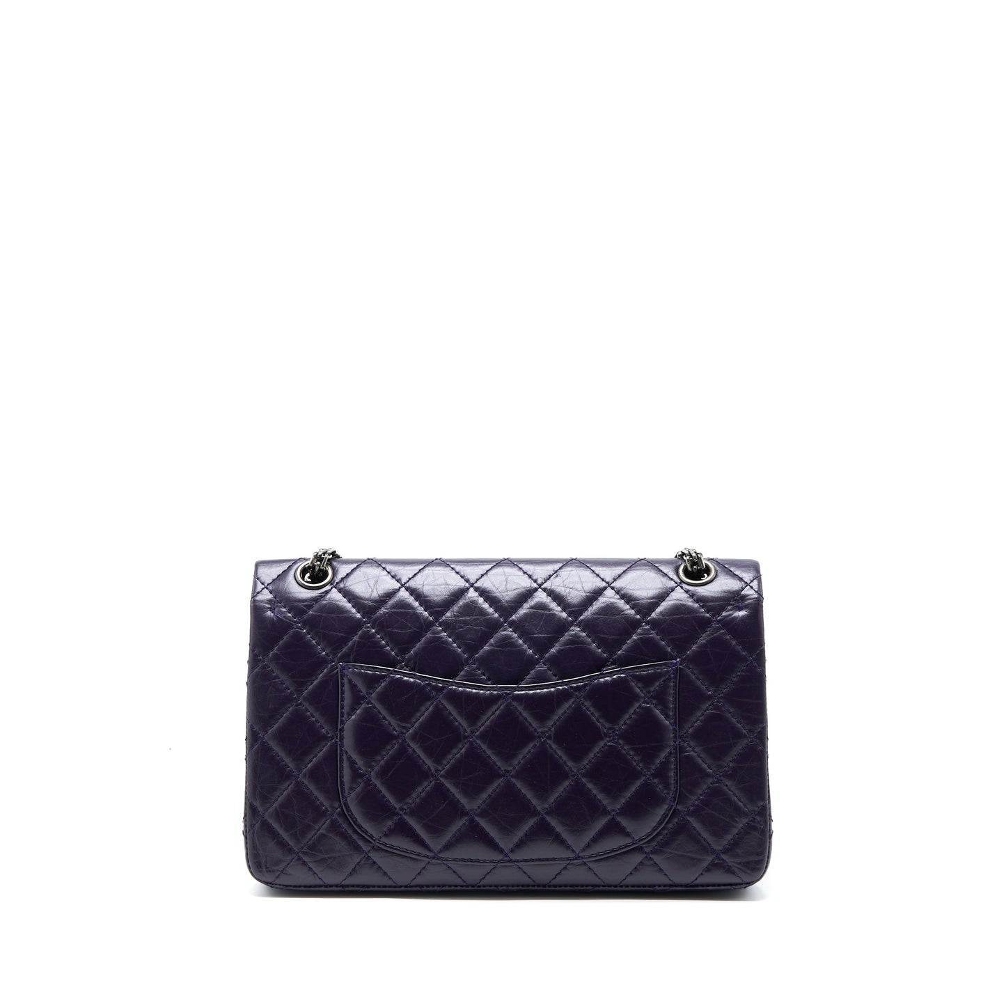 Chanel Large 2.55 Reissue Flap Bag Aged Calfskin Dark Purple Ruthenium Hardware