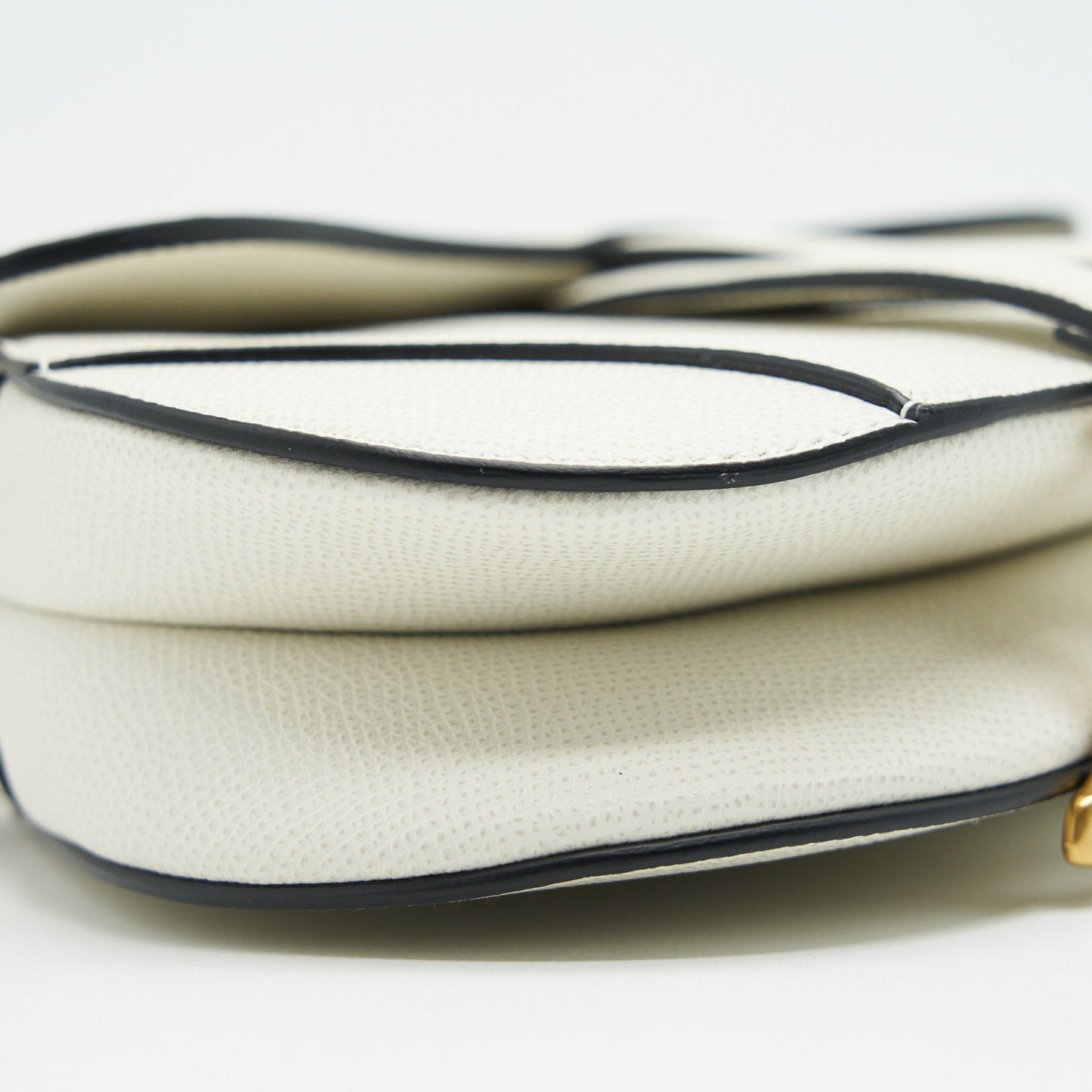 CHRISTIAN DIOR SMALL SADDLE BAG WHITE GHW