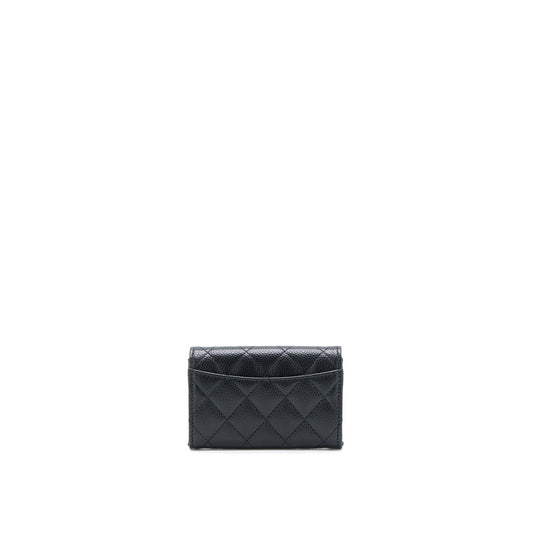 Chanel Classic Flap Card Holder Caviar Black GHW (Microchip)