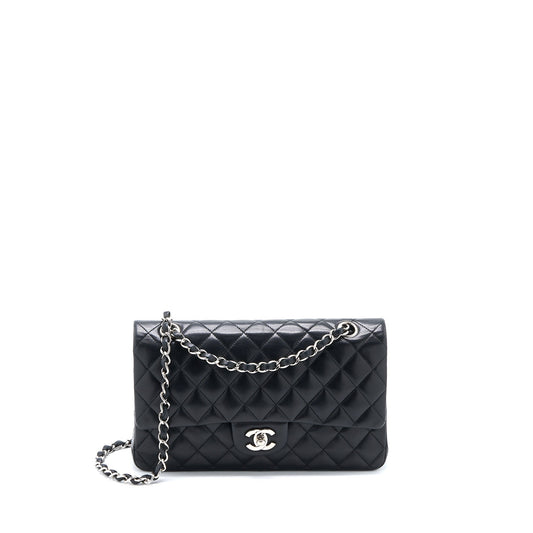 Chanel Medium Classic Double Flap Bag Lambskin Black SHW