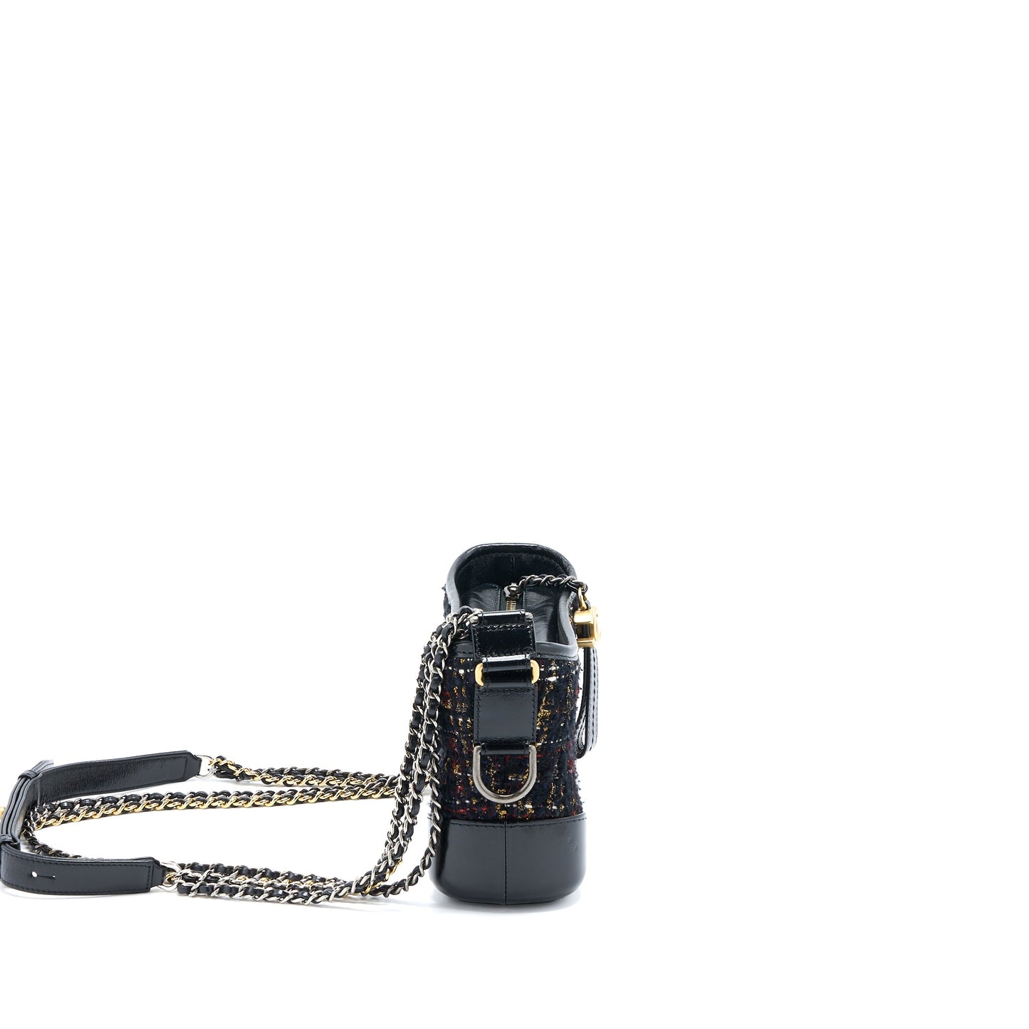 Chanel Small Gabrielle Hobo Bag Tweed/Leather Black Multicolour Hardware