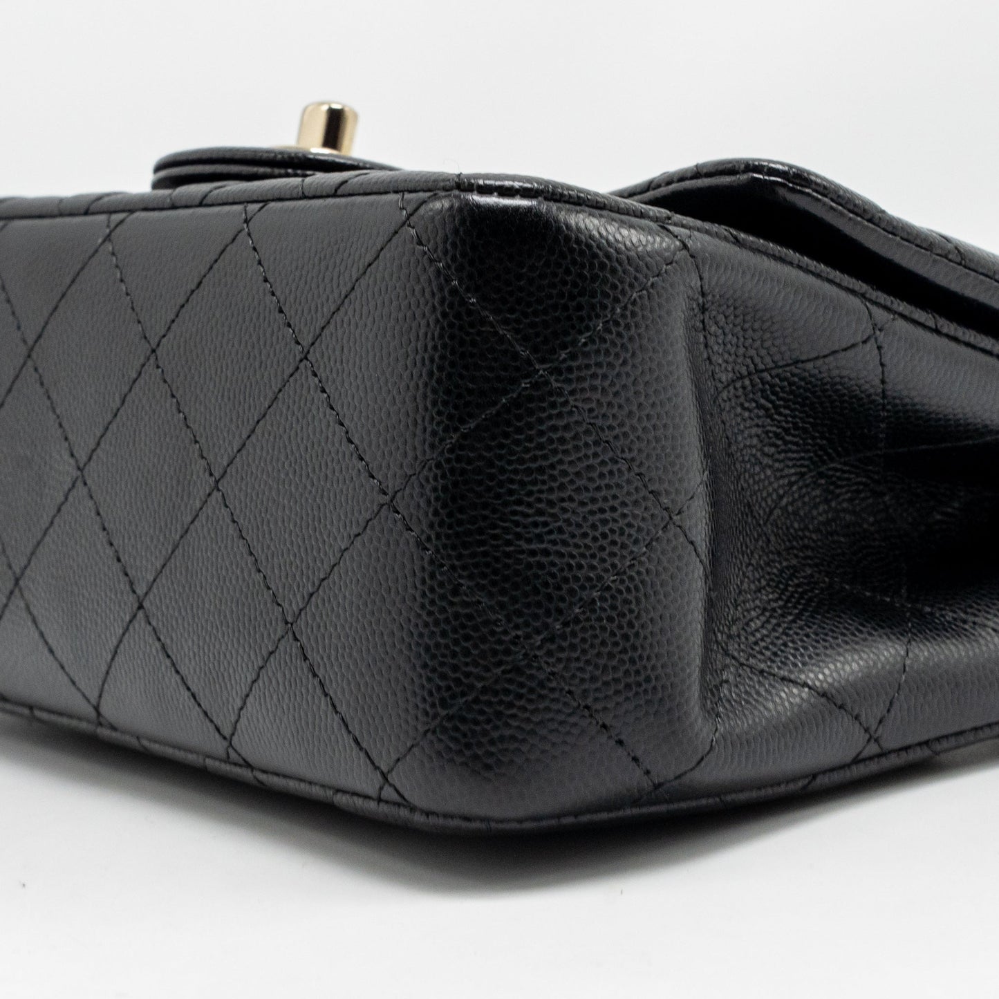 Chanel Mini Square Flap Bag Caviar Black LGHW