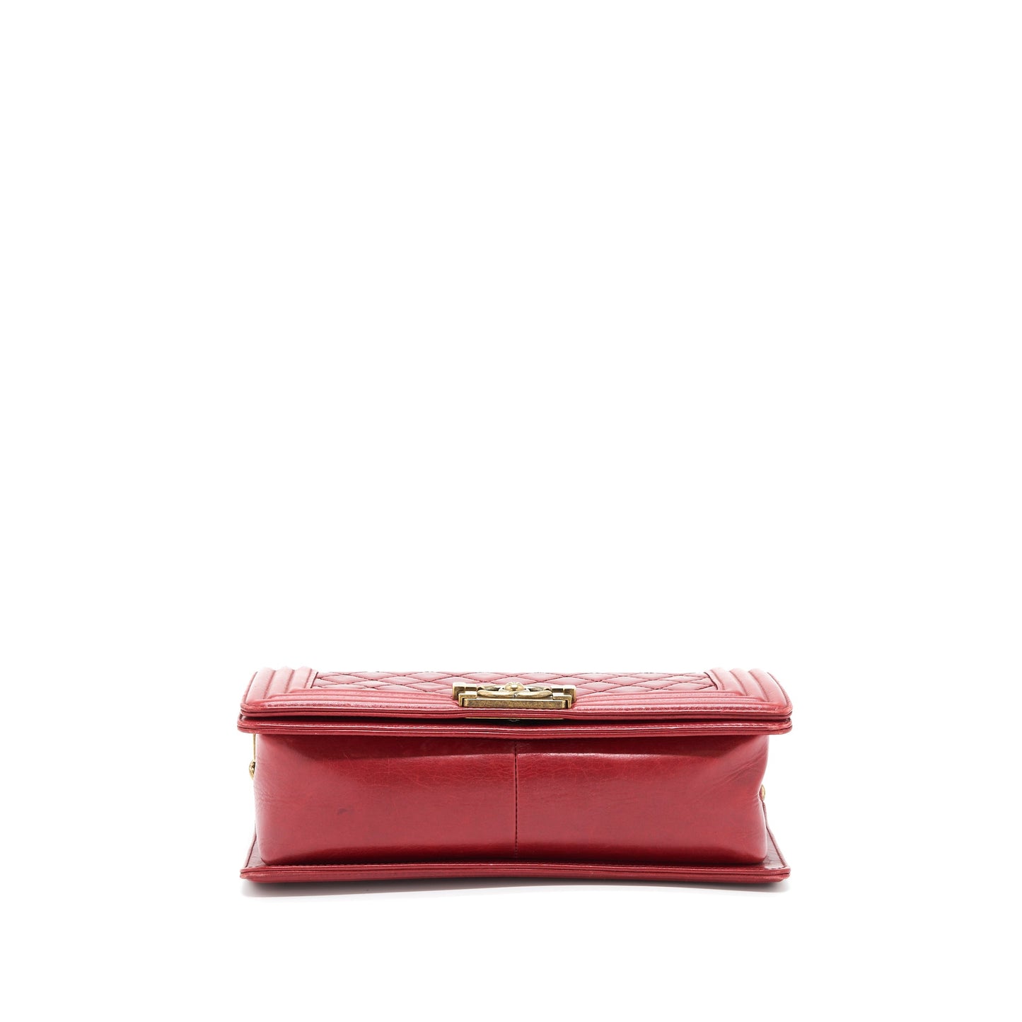 Chanel Medium Boy Bag Aged Calfskin Red With Ruthenium GHW