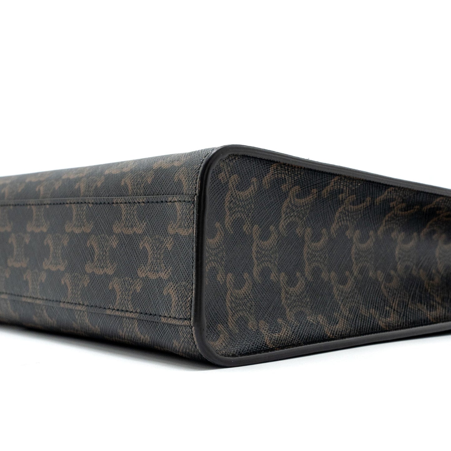 Celine Cabas Vertical in Triomphe Canvas and Calfskin tan GHW