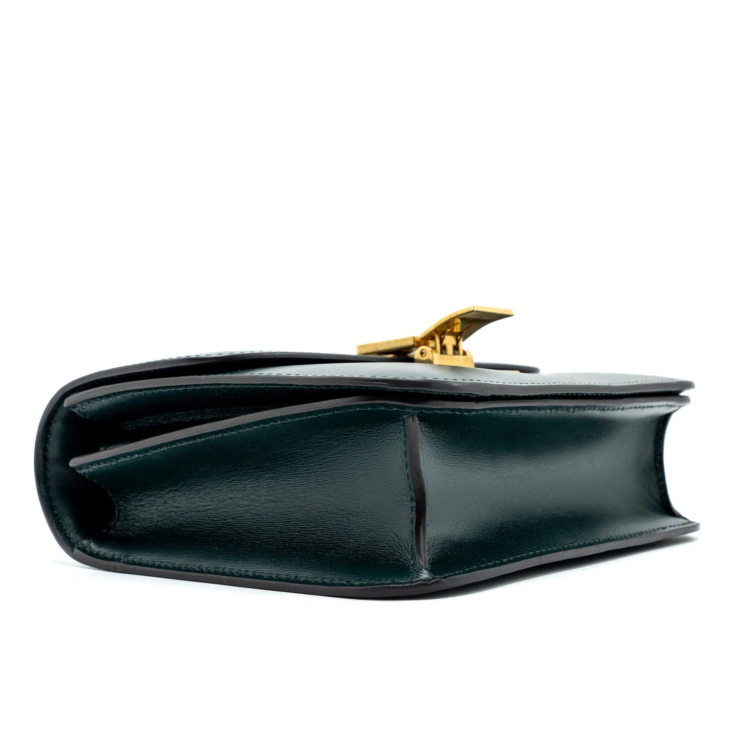 Celine Teen classic box bag calfskin dark green GHW