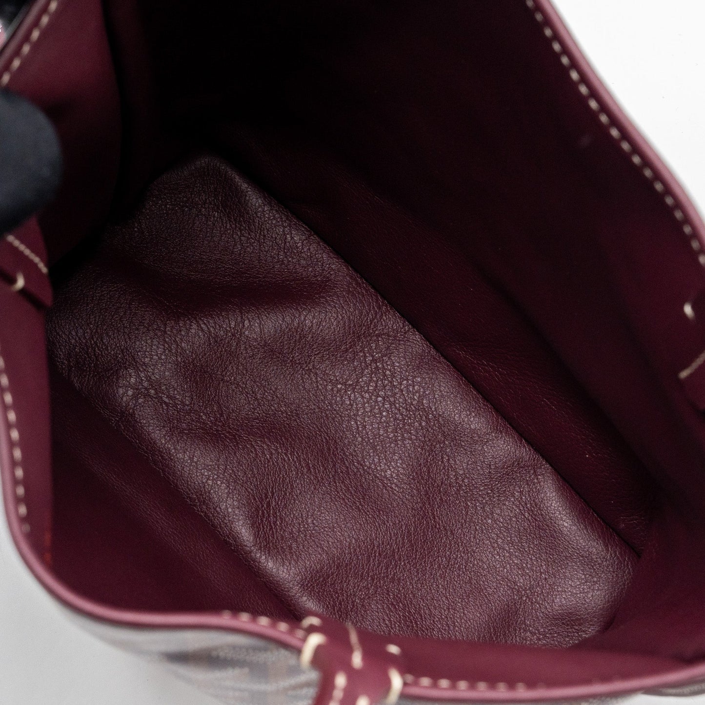 Goyard Anjou Mini tote Canvas/Calfskin Burgundy SHW