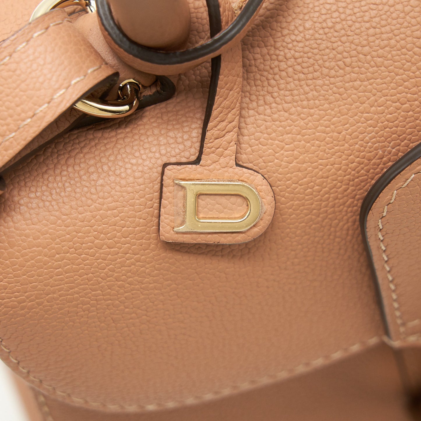 Delvaux Mini Brilliant Bag Grained Calfskin Beige GHW