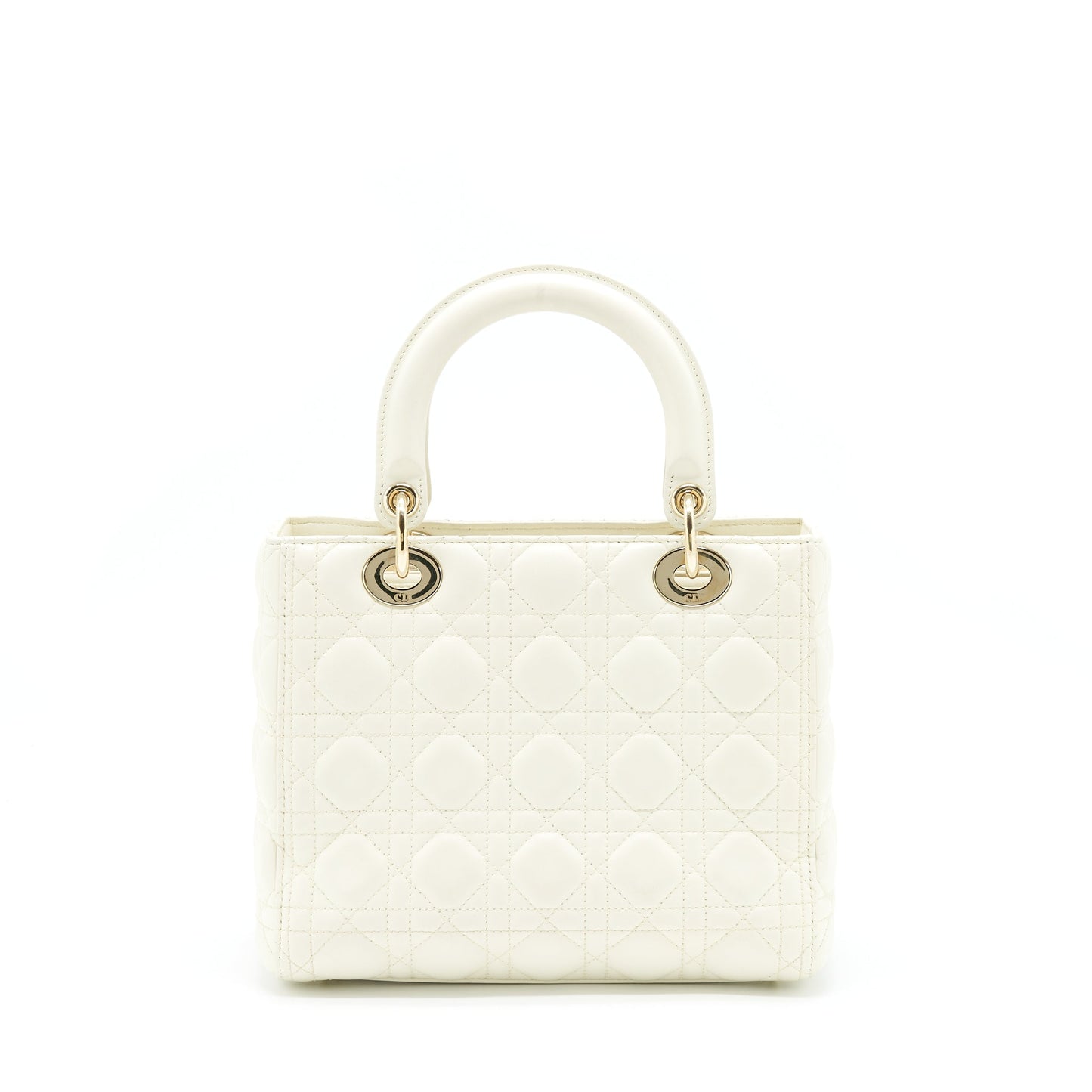 Dior Medium Lady Dior Bag Lambskin White LGHW