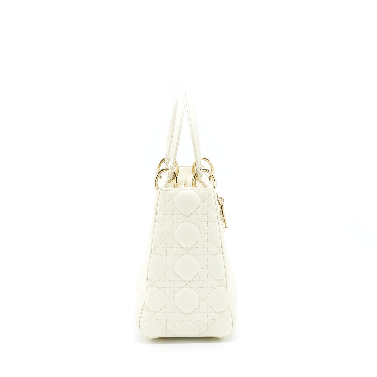 Dior Medium Lady Dior Bag Lambskin White LGHW